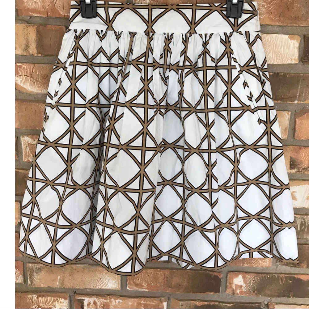 Banana Republic Geometric Rope Cane Print Pleated A-Line Mini Skirt 4